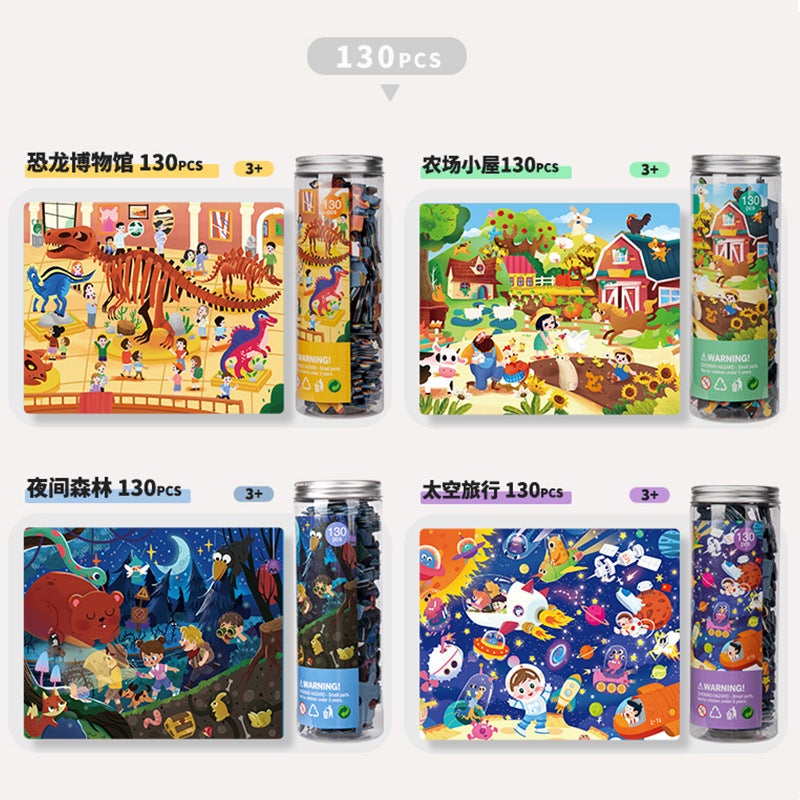 New Children'S Puzzle Canned Jigsaw Puzzle Toys 90/120/120 Kindergarten Theme Small Gift - Image 5